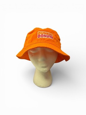 Dunkin Donuts Orange Bucket Hat L/XL By Ethos 100% Cotton Unisex Superbowl Popup