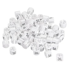 100 Pack Clothes Hanger Marker 2XL Size Tag Fit 3.5mm Rod White