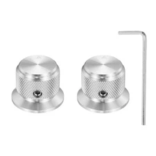 2 Pcs Aluminium Potentiometer Knobs, 3/16" (4mm), 3/4" Silver