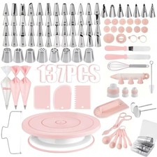 137 Pezzi Kit Giradischi Pasticceria Creativa Ugello Tubazioni Sacchetto Set Uso Cucina