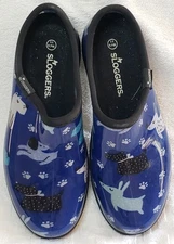 NEW Ladies SLOGGERS Blue Dogs Garden Waterproof Rain Mud Muck Shoes, size 11