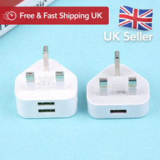 Universal UK Plug 3 Pin Wall Charger Adapter With 1/2 USB Ports Charging