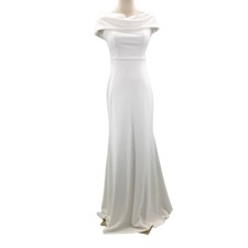 LULU'S SZ M Exceptional Romance White Off-the-Shoulder Mermaid Maxi Dress B36
