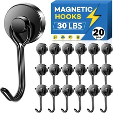 LOVIMAG Hooks, 30lbs Magnetic Magnet Hook 2025 Cruise Cabin 30lbs-20p, Black