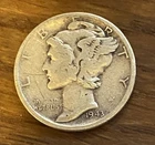 1943-S Mercury Dime VF San Francisco Mint 90% Silver WWII US Winged Liberty