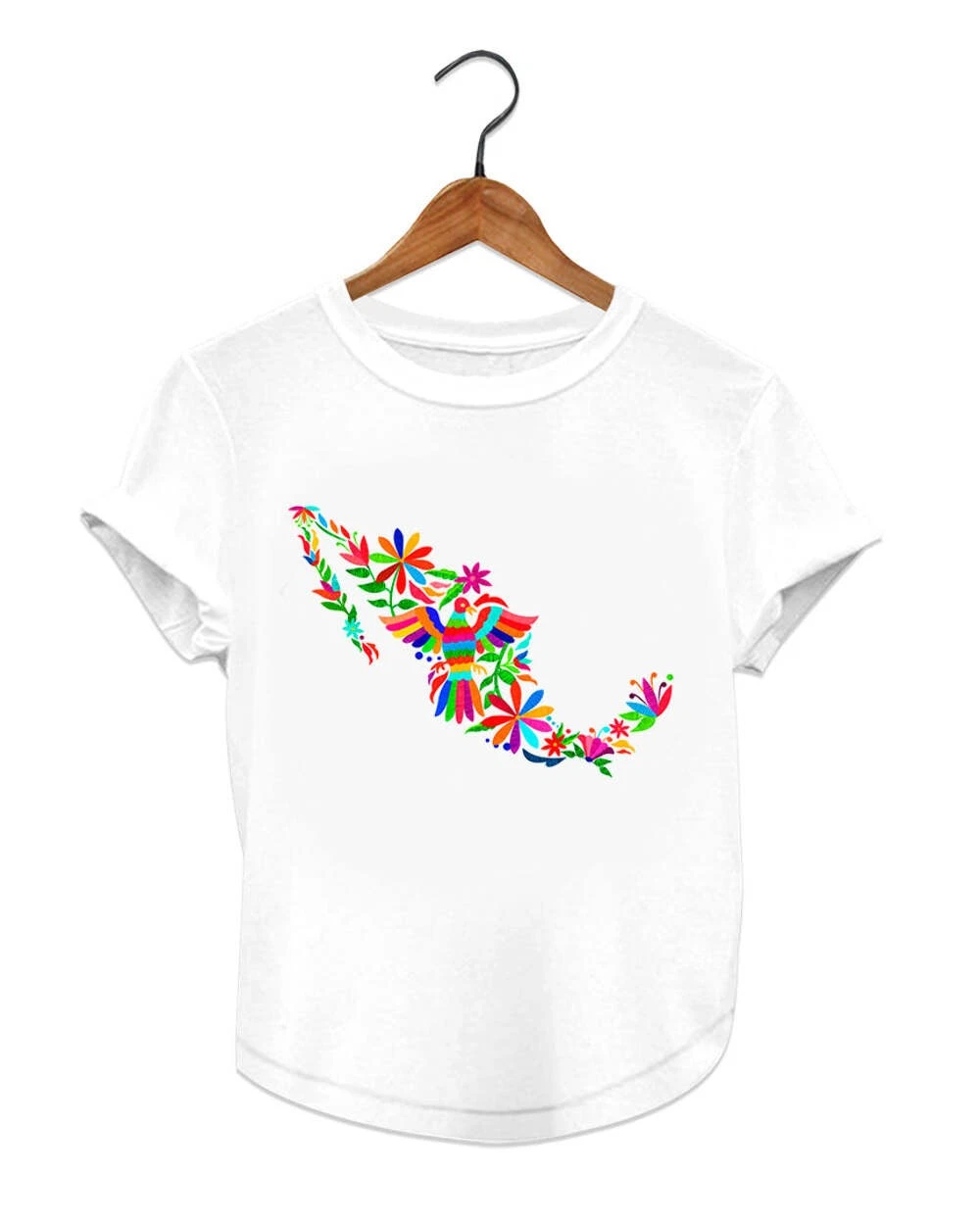NEW Women's Graphic Tee Mexican Map Floral Otomi Gift