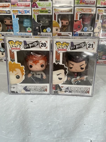 Funko pop Sex Pistols 2pc set - Johnny Rotten #20 & Sid Vicious #21 + Protectors