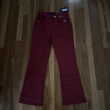 New W/ tags Johnny Was Marseille Baby Boot Jeans Size 26 Cranberry