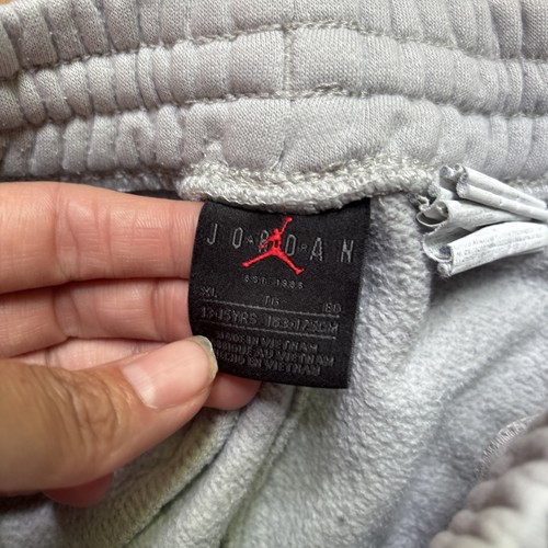 Youth Nike Jumpman Fleece Joggers, Gray With Green And Yellow Logo. See Images - Picture 2 of 8