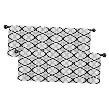 2 Pack Valances Window Treatments 18"W x 52"L Pack of 2 Lines Black Gray
