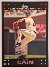 2007 Topps #187 Matt Cain San Francisco Giants (Baseball Card) NM/MT Giants