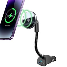 for Mag-Safe Car Mount Charger 15W Wireless Charger with Dual USB C Port