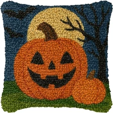 LAPATAIN Latch Hook Kits for Adults Kids,Halloween Pumpkin Pattern Style A 
