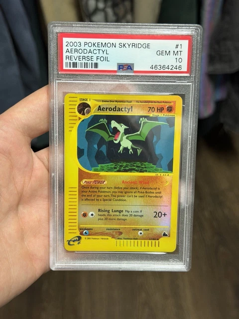 2003 POKEMON SKYRIDGE #1 AERODACTYL-REVERSE FOIL PSA 10