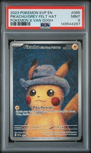 2023 POKEMON SVP EN-SV BLACK STAR PROMO #085 PIKACHU WITH GREY FELT HAT PSA 9