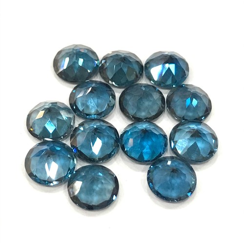 AAA Londres Topacio Azul Corte Redondo Facetado Natural Suelto Piedras Preciosas Fabricación Joyería - Imagen 22 de 22