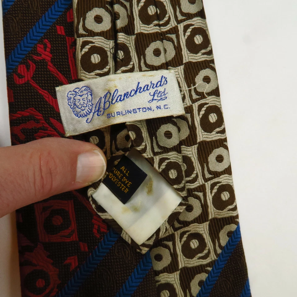 Vintage Dominique France Men’s Neck Tie Multicolor Geometric Abstract 54 x 4 - Image 3 of 4