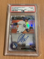 2016 Bowman Draft Gavin Lux LA Dodgers 1st Bowman Refractor AUTOGRAPH /499 PSA 9