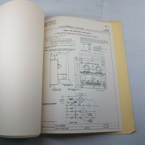 Vintage Cyberdyne Cyberdynamics Service Manual Parts List Cycle Hub Sheave Co-1 - Picture 6 of 6