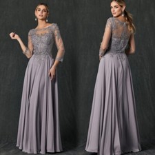 Chiffon Mother of the Bride Dresses Applique Zipper Back Wedding Party Gowns New