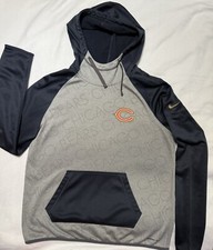 Nike NFL Chicago Bears Hoodie Mens M Blue Therma-Fit Pullover Logo