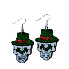 Gentleman St Patrick's Day Lucky Shamrock Earrings