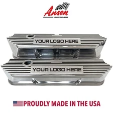 Ford FE Tall Polished Valve Covers - Long Plate - CUSTOM - Aluminum - Ansen USA