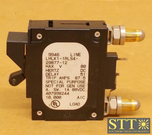 LMLK1-1RLS4-29877-12 AIRPAX 70 AMP ALM BULLET CIRCUIT BREAKER 80 VDC - Picture 2 of 4