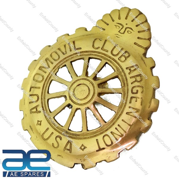 Automovil Club Argentinot USA Vintage Auto Bikes Abzeichen Emblem Messing Aes-image
