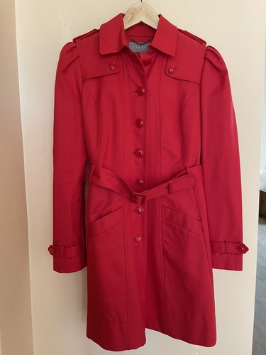 BNWOT Jigsaw red trench coat size 8 | eBay