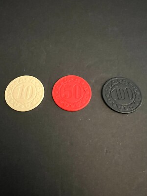 Sharp Shooters Game 1994 *ONE* Replacement Chip Coin 10 50 100 White Red Black