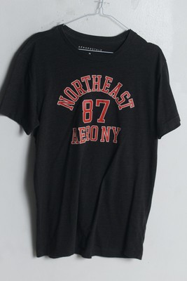 Aeropostale Varsity Style Printed Tshirt - Dark Grey - Size M Medium (83i) 
