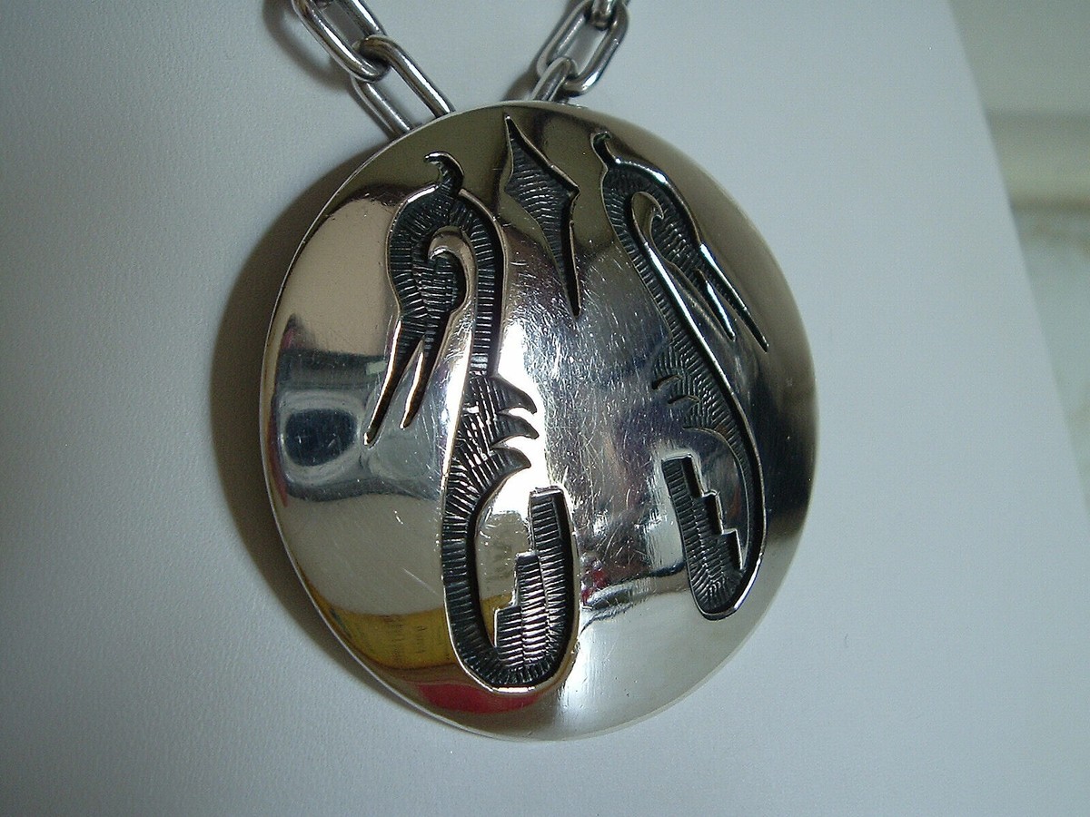 Preston Monongye プレストンモノンギHOPIホピナジャネックレス PRESTON MONONGYE HOPI STERLING SILVER NECKLACE BROOCH 1950's FIRST