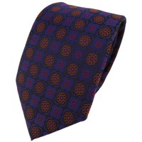 Tigertie Designer Krawatte In Marine Kupfer Rot Schwarz Gemustert - Binder