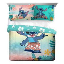 Lilo Stitch Kids 3pc Reversible Queen Comforter Set-W141071072852