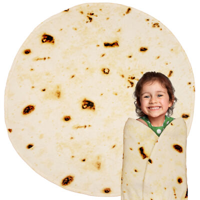 Tortilla Blanket Wrap Throw Funny Gag Gifts for Kids Adults Large Taco Burritos