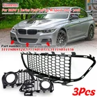 FOR BMW 3 SERIES F30 F31 F35 M SPORT FRONT BUMPER CENTER & SIDE FOG LIGHT GRILLE