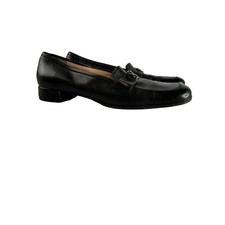 Salvatore Ferragamo Women Black Leather Loafers 9 AAAA Narrow Preppy Capsule