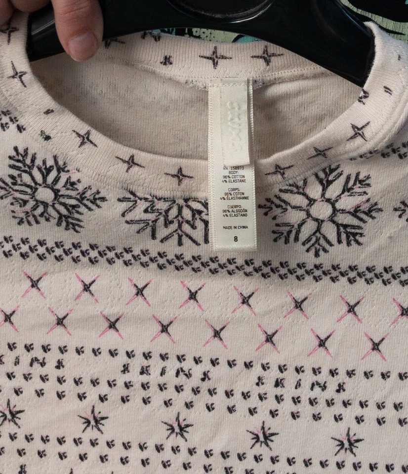 SKIMS Kids логотип Pointelle набор пижамы PJ крем Fair Isle размер 8 - Изображение 4 из 4