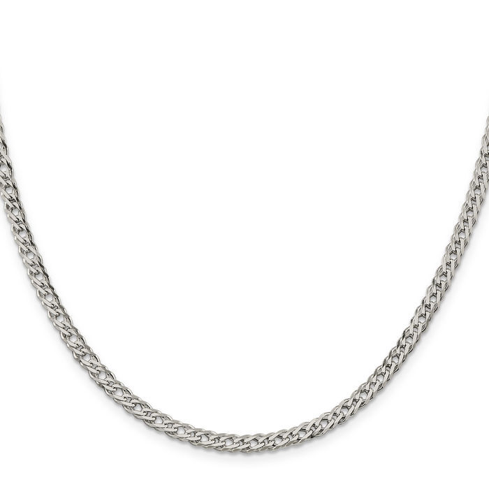 Double RL『STERLING SILVER NECKLACE』 925 Sterling Silver 4.25mm Double Curb Link Chain Necklace