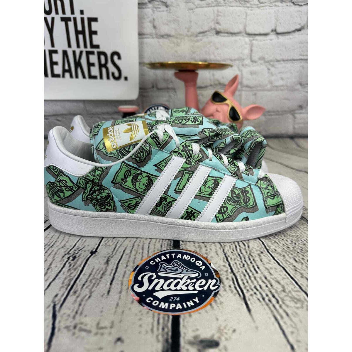 Adidas X Jeremy Scott Money Superstar Mens 8.5 Green Money Adidas X Jeremy Scott Money Superstar Mens 8.5 Green Money