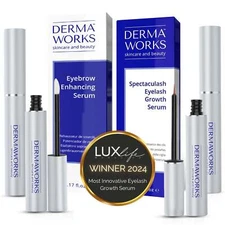 DERMAWORKS Eyelash Growth & Eyebrow Growth Serum Set Longer Lashes Thicker Brows