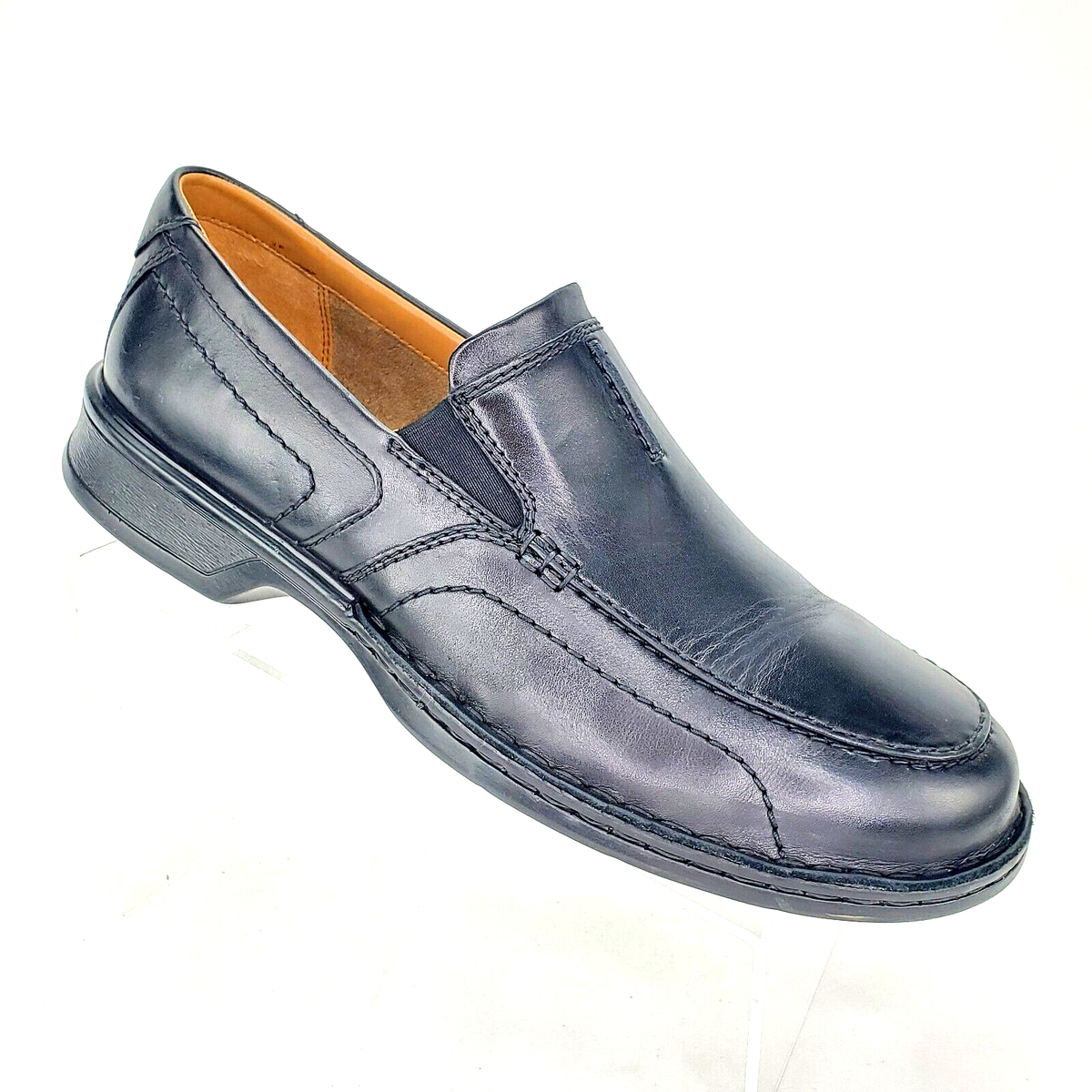 Clarks Mens Northam Race Loafers Slip On Black Leather Casual Shoes