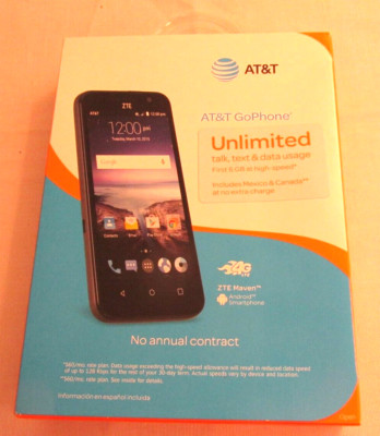 BRAND NEW SEALED IN FACTORY BOX  AT&T ZTE Maven  4G LTE  SMART PHONE