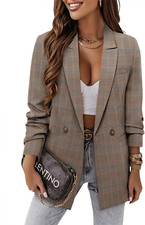 Chic Women's Business Casual Blazer Jacket - Professional Lined Suit Coat