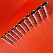 NEW CRAFTSMAN Tools 11 Piece 1/2" Drive DEEP SAE 6 point socket set 1/2 - 1 1/8"