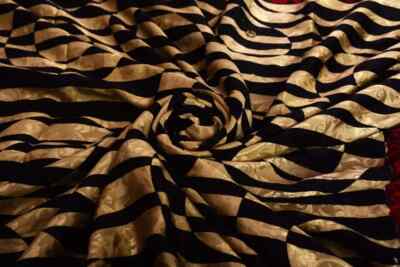 Polka Dot Printed Vintage Saree Indian Silk Beige Fabric Women Used Saree Dress