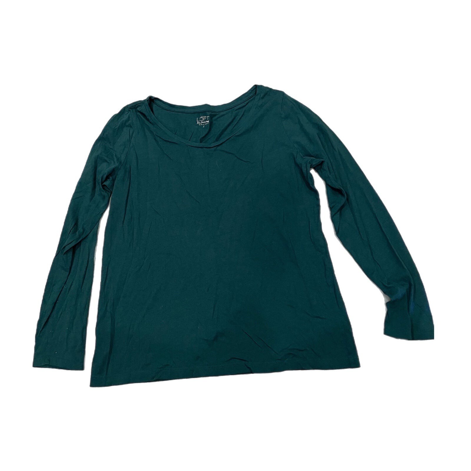 Ann Taylor loft emerald green basic long sleeve t… - image 1