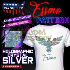 Essmo Holo Crystal Silver Pattern Heat Transfer Vinyl HTV TShirt Iron Press SP08