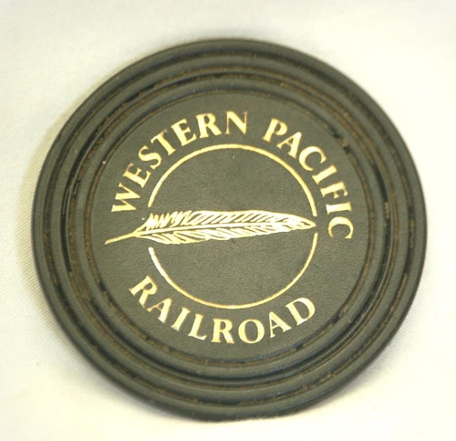 Western Pacific Railroad Feather River Line Black Plastic Drink Coaster